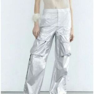 Women's Silver Cargo Pants